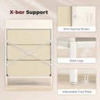 HOMCOM Chest of Drawers, Dresser with 3 Fabric Drawers and Aluminium Handles - White
