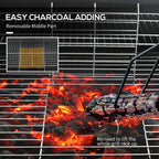 Outsunny Steel Charcoal BBQ, with Ash Catcher and Warming Rack