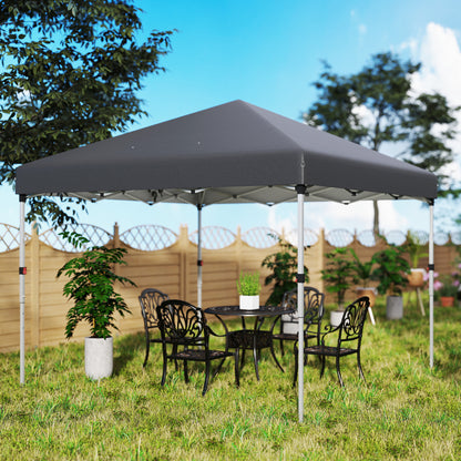 Outsunny 3 x 3 (M) Pop Up Gazebo, UPF 30+ with 2 Sidewalls, Leg Weight Bags and Wheeled Bag, Height Adjustable Party Tent Event Shelter for Garden, Patio, Dark Grey
