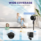 Pedestal Air Circulation Fan with Oscillating, Light Off, Black