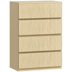 HOMCOM Chest of Drawers, 4-Drawer Storage Cabinets, Modern Dresser, Storage Drawer Unit for Bedroom
