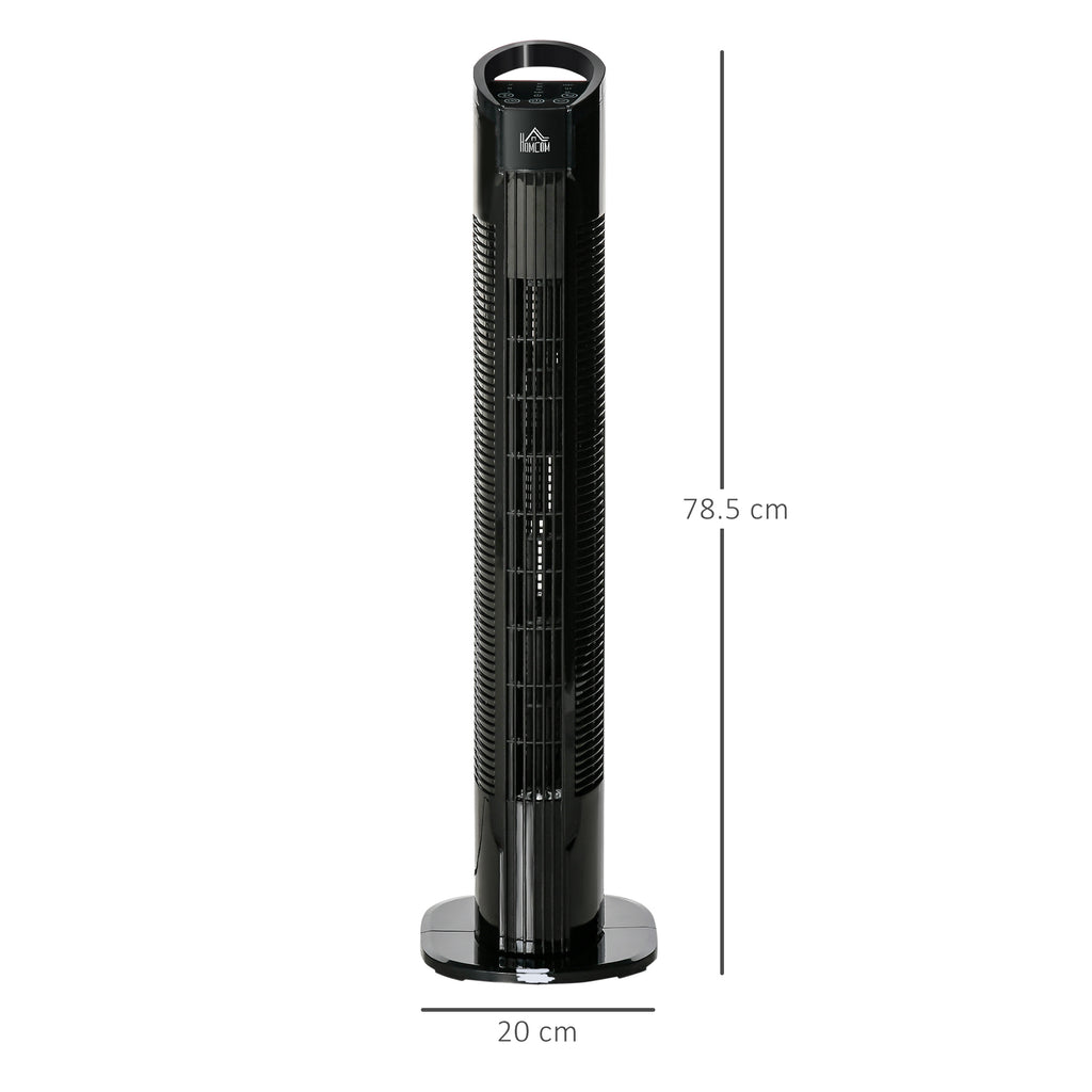 31" Freestanding Tower Fan, 3 Speed 3 Mode, 7.5H Timer, Oscillating, LED Panel, Remote Control, 31 Inch Standing Fan, Black
