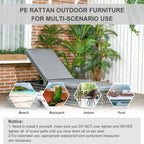 Outsunny PE Rattan Sun Lounger, Five-Position Adjustable Recliner Lounger Chair with Soft Padded Cushion for Patio, Mixed Grey