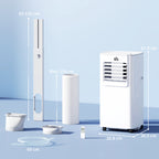 5000 BTU Portable Air Conditioner, 4-in-1 Air Conditioning Unit, Dehumidifier, Cooling, Fan, Sleep Mode, with Remote Control, 2 Speeds, 24H Timer, Window Venting Kit, 12m²