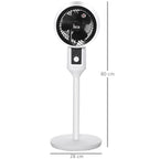 9'' Air Circulator Fan 3 Speed, 70° Oscillation 90° Vertical Tilt, Carry Handle, Pedestal Fan, Pedestal Fan for Living Room, Bedroom, Office, White and Black