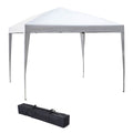 Outsunny 3 x 3M Garden Pop Up Gazebo Height Adjustable Marquee Party Tent Wedding Canopy with Carrying Bag, White
