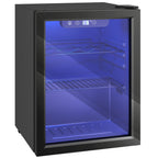 16 Bottle Wine Cooler, 48 Litre Capacity, 4-16°C Tabletop Counter Drinks Wine Fridge with Glass Door, LED Light, Black