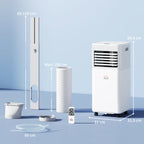 9000 BTU Portable Air Conditioner for Cooling Dehumidifier Fan, Air Conditioning Unit, with Remote, 24H Timer, Window Mount Kit, R290, A Energy Efficiency