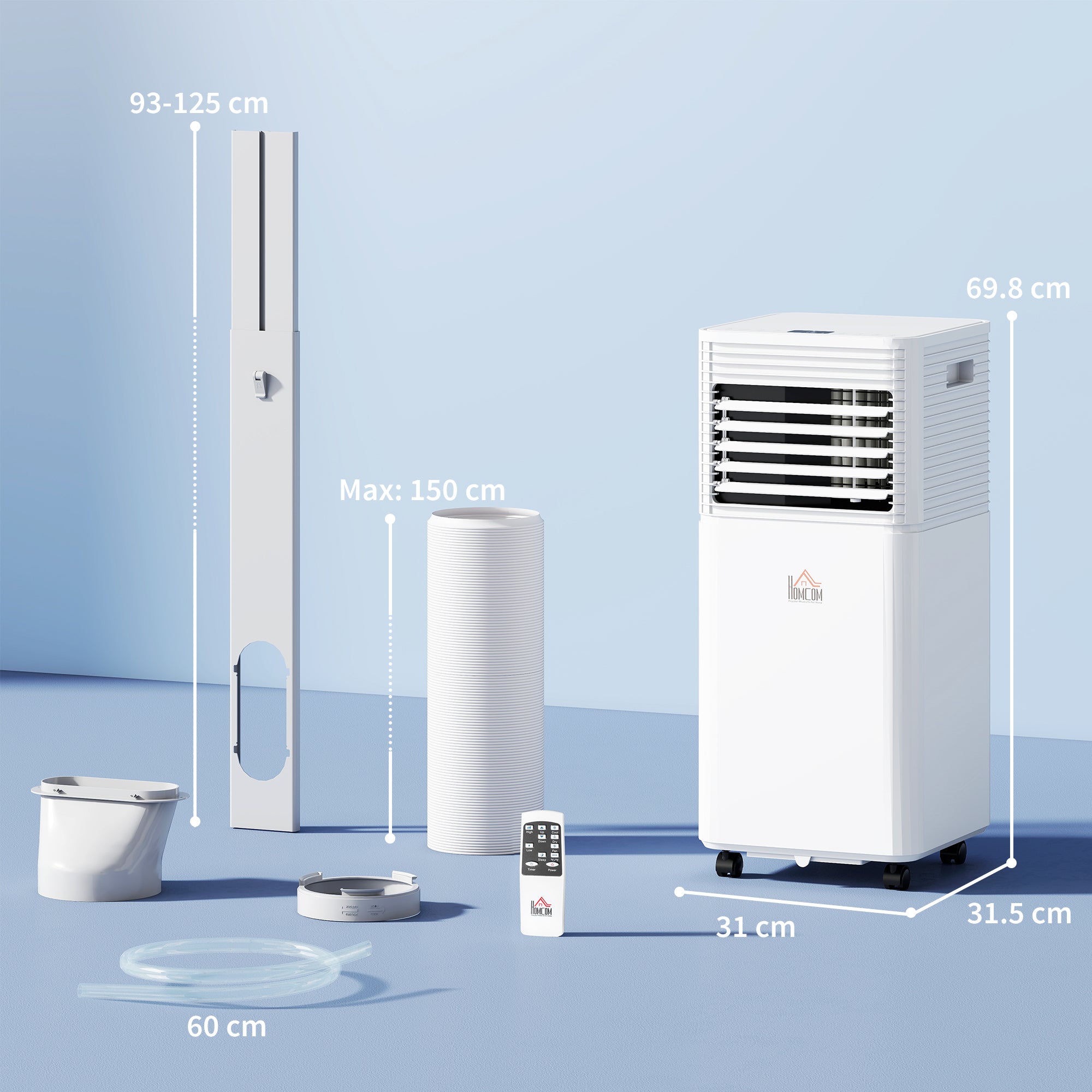 9000 BTU Portable Air Conditioner for Cooling Dehumidifier Fan, Air Conditioning Unit, with Remote, 24H Timer, Window Mount Kit, R290, A Energy Efficiency