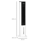Portable Air Cooler, 6L Tank Humidifier Evaporative Ice Cooling Fan Water Conditioner Unit with 3 Modes, 3 Speed, Remote, Timer, Oscillating for Home Bedroom, White