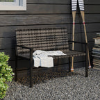 Outsunny Two-Seater Rattan Bench - Mixed Grey