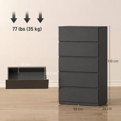 Chest of Drawers, 5-Drawer Storage Cabinets, Modern Dresser, Storage Drawer Unit for Bedroom