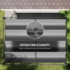 Outsunny 4 x 3(m) Metal Outdoor Pergola with Retractable Roof, Outdoor Gazebo with Drainage Holes for Garden, Patio, Lawn, Grey