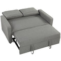 HOMCOM Double Sofa Bed Click Clack Sofa Bed Pull Out Bed with Adjustable Backrest for Living Room and Bedroom Grey