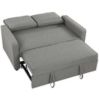 HOMCOM Double Sofa Bed Click Clack Sofa Bed Pull Out Bed with Adjustable Backrest for Living Room and Bedroom Grey