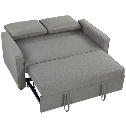 Double Sofa Bed Click Clack Sofa Bed Pull Out Bed with Adjustable Backrest for Living Room and Bedroom Grey