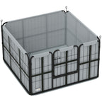 PawHut Steel Dog Whelping Box with Washable Whelping Pad, Wind-Resistant Cloth, for Small, Medium Dogs, 102 x 102 x 60cm
