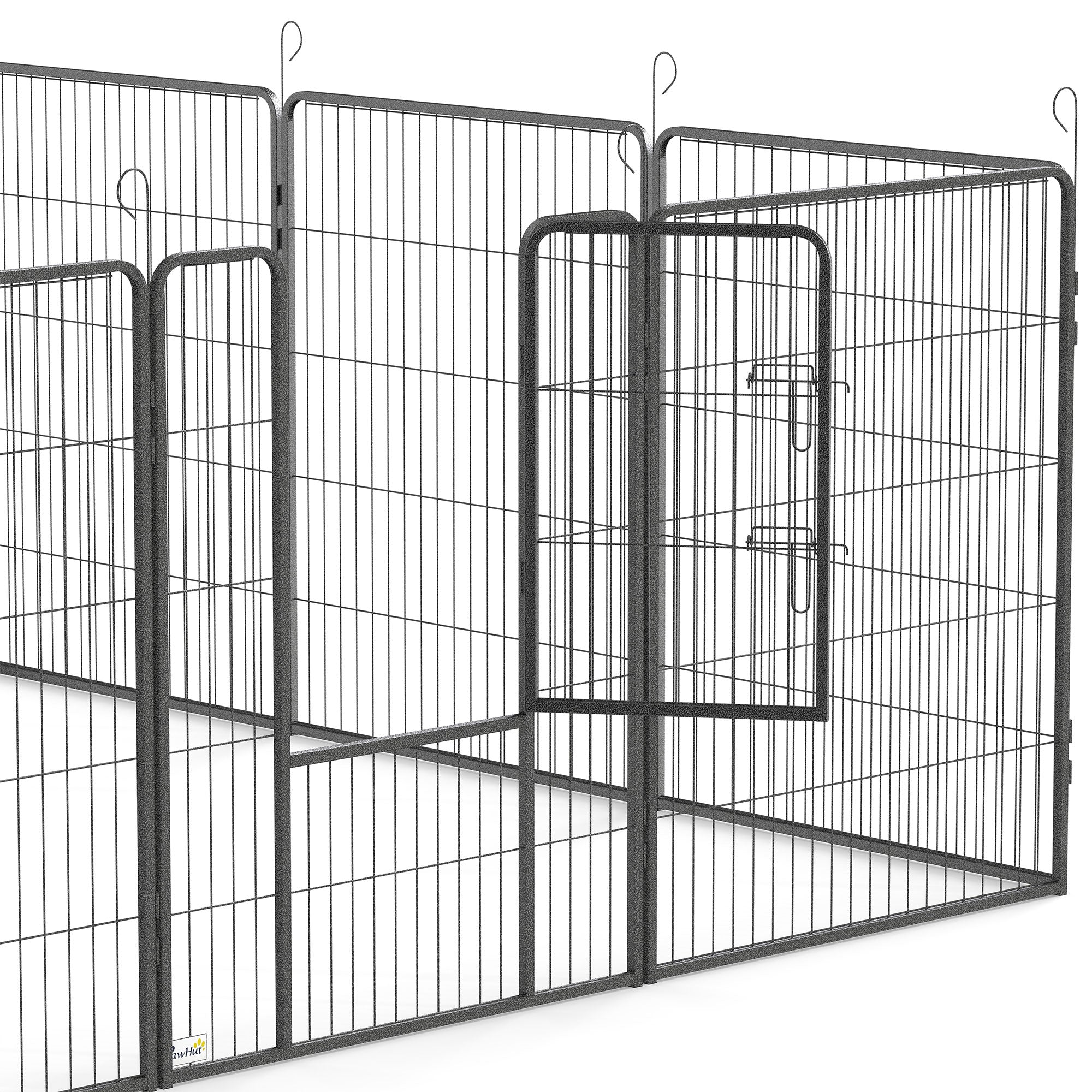 PawHut 12 Panels Heavy Duty Puppy Playpen, for Small Dogs, Indoor and Outdoor Use - Silver