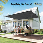 Outsunny Pergola Cover Roof, 2.86 x 2.45 m Retractable Sun Shade Top for 3 x 2m Pergola Frame, UV30+ Protected, Dark Grey