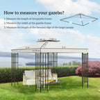 Outsunny 3 x 3 m Replacement Gazebo Canopy - Cream White