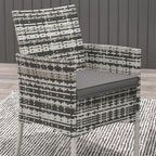Outsunny Five-Pieces Rattan Dining Set - Mixed Grey
