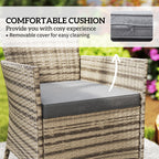 Outsunny Five-Piece Rattan Garden Set, with Two-Tier Table - Grey