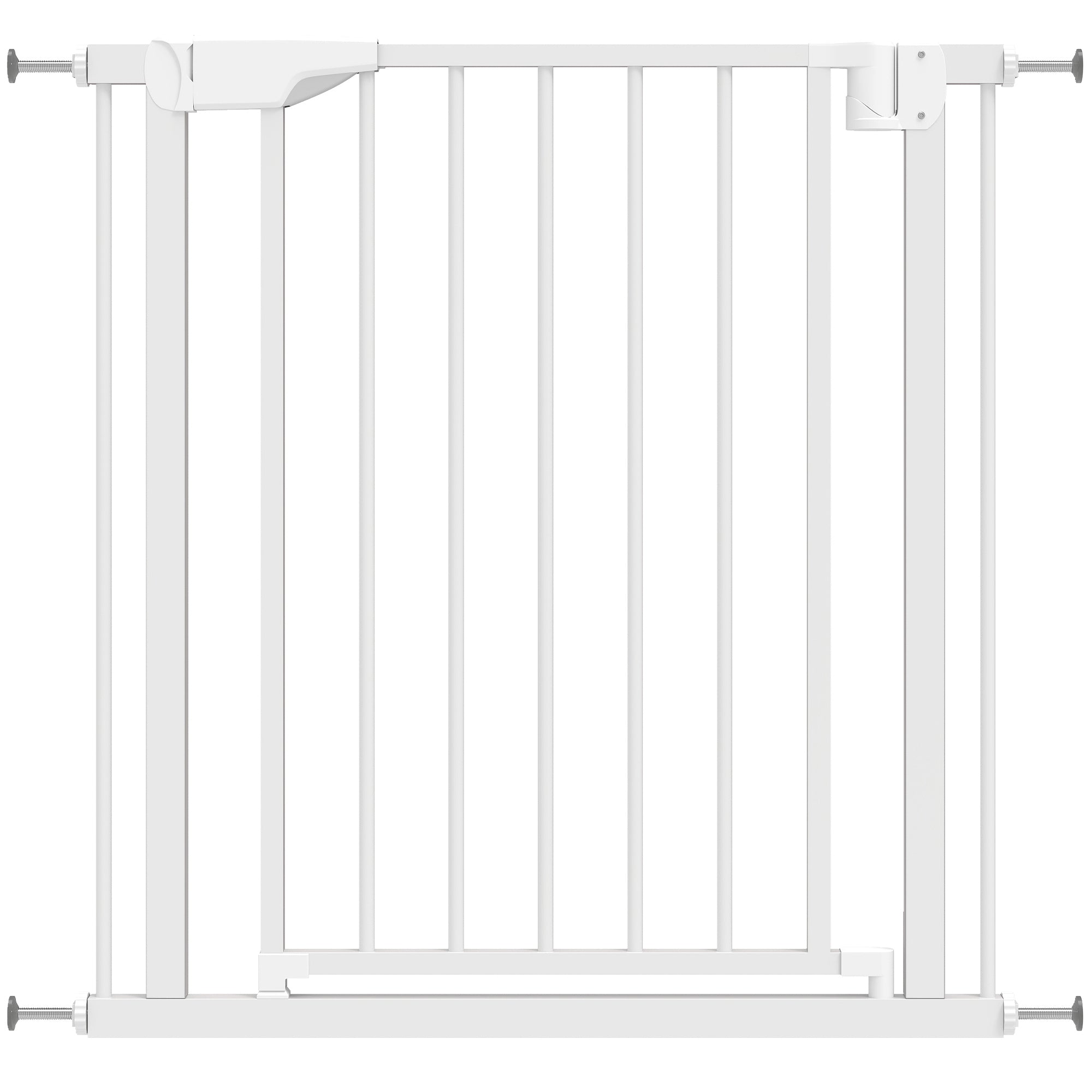 PawHut Baby Gate, Pet Safety Gate Pressure Fit, 76-81cm Wide with Two-Way Open, One-Hand Opening