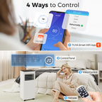 Portable Air Conditioner 7000 BTU, 4-in-1 AC Unit with Cool, Dehumidifier, Fan, Sleep Mode, WiFi Voice Remote Control