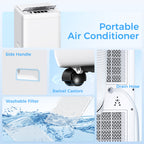 12,000 BTU 5-in-1 Mobile Air Conditioner, 35m² Radius - White
