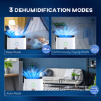 20L/Day Portable Dehumidifier for Home, with LED Screen, Sleep Mode, 24H Timer, 4L Water Tank, Electric Air Dehumidifier for Damp Laundry Bedroom Basement
