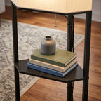 Corner Floor Lamp with Shelves and Lights, Modern Dimmable Standing Lamp with 3000K/4000K/6000K Colour Temperature