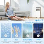 Portable Air Conditioner 5000 BTU, 4-in-1 AC Unit with Cool, Dehumidifier, Fan, Sleep Mode, WiFi Voice Remote Control