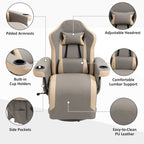 HOMCOM Manual Recliner Armchair PU Leather Lounge Chair w/ Adjustable Leg Rest, 135° Reclining Function, Grey