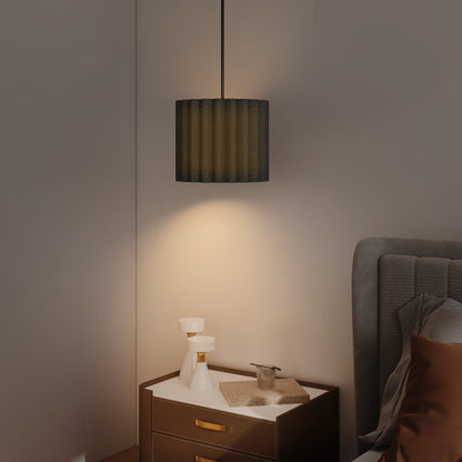 Linen Pendant Light, Bedside Ceiling Lamps with E27 Bulb, Modern Hanging Lights for Living Room, Bedroom, Kitchen, Hallway, Black