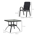 Patio Dining Set – Glass Table with Parasol Slot