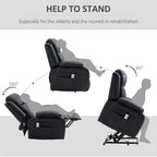 HOMCOM Riser and Recliner Chair with Vibration Massage, PU Leather Power Lift Chair for Elderly, Black