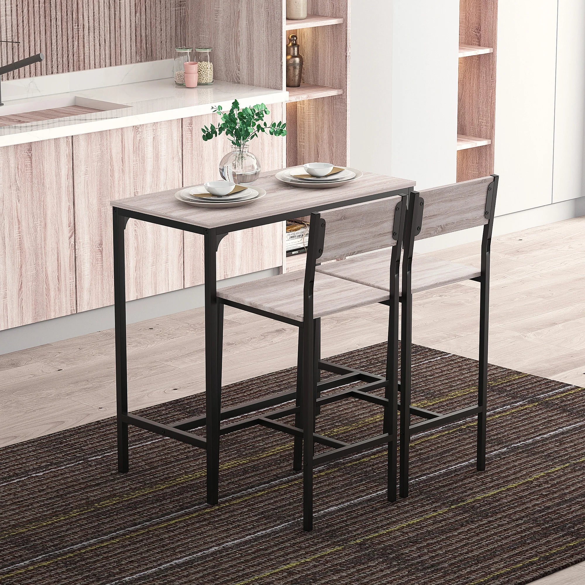 HomCom Bar Table & Stool Set
