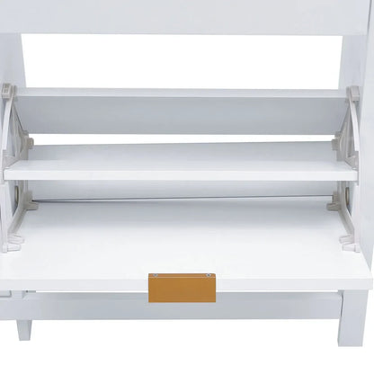 Flip Down Wooden Shoe Cabinet 4 Shelf