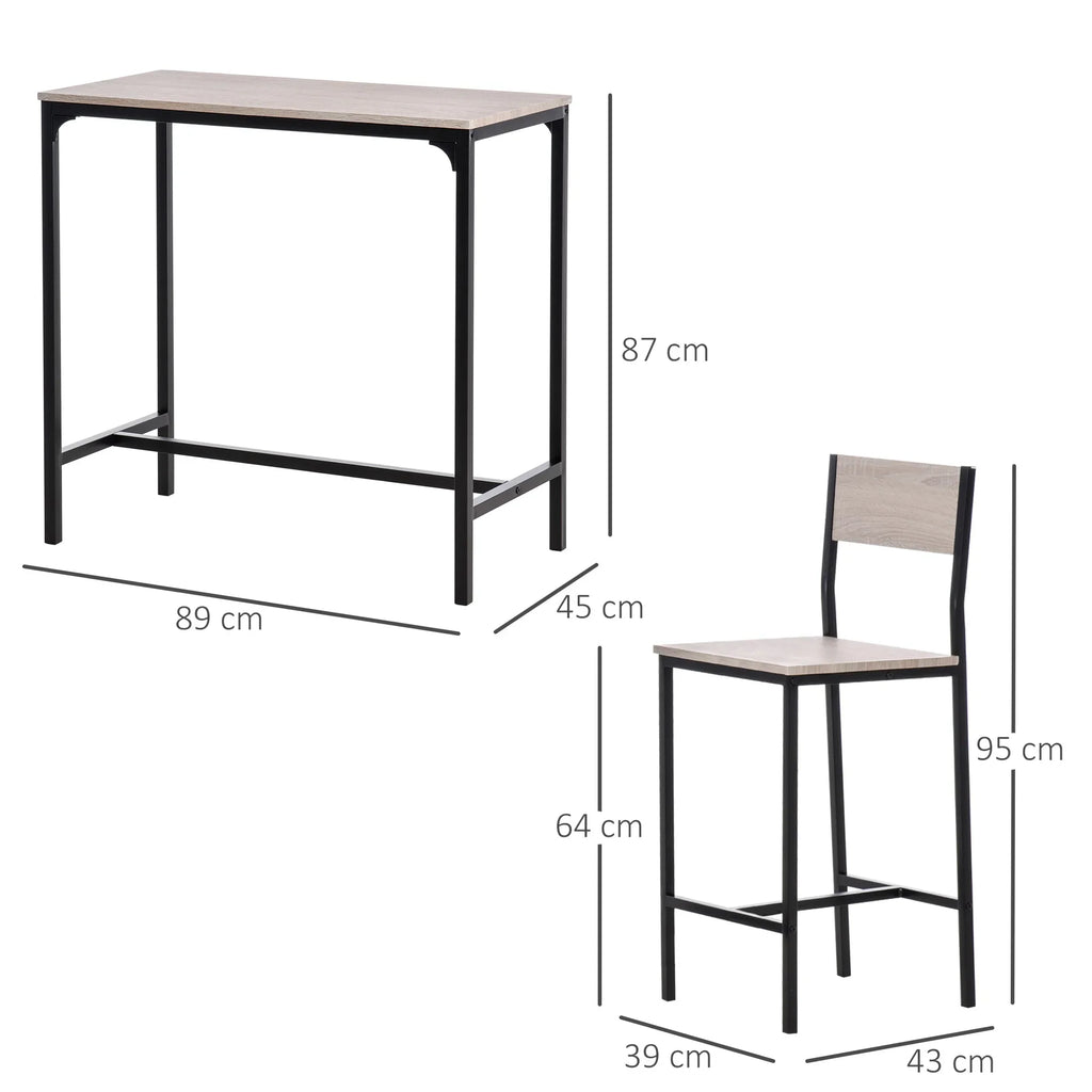 HomCom Bar Table & Stool Set
