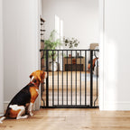 PawHut Extra Wide Dog Gate, with Door Pressure, for Doorways, Hallways, Staircases - Black