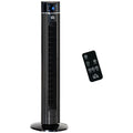 Anion Tower Fan for Bedroom, 42 inch, 6 m/s Powerful Velocity, Standing Floor Fan with 60° Oscillating, 3 Modes, 3 Speeds, 8 Hour Timer, LED Display, Remote Control, Black