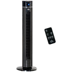 Anion Tower Fan for Bedroom, 42 inch, 6 m/s Powerful Velocity, Standing Floor Fan with 60° Oscillating, 3 Modes, 3 Speeds, 8 Hour Timer, LED Display, Remote Control, Black