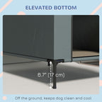 PawHut Dog House Outdoor Elevated Dog Bed with Removable Cover, Mesh Windows, Storage Bag, for S and M-Sized Dogs, Grey