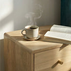 Minimalist Mango Wood Logan Narrow Bedside Table