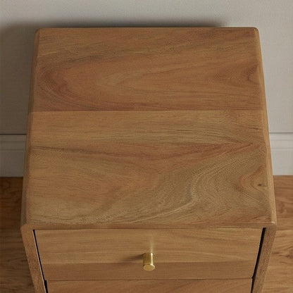 Scandinavian Light Walnut Logan Narrow Bedside Table