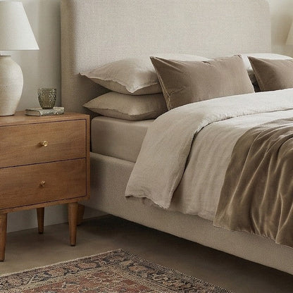 Scandinavian Light Walnut Oslo Bedside Table