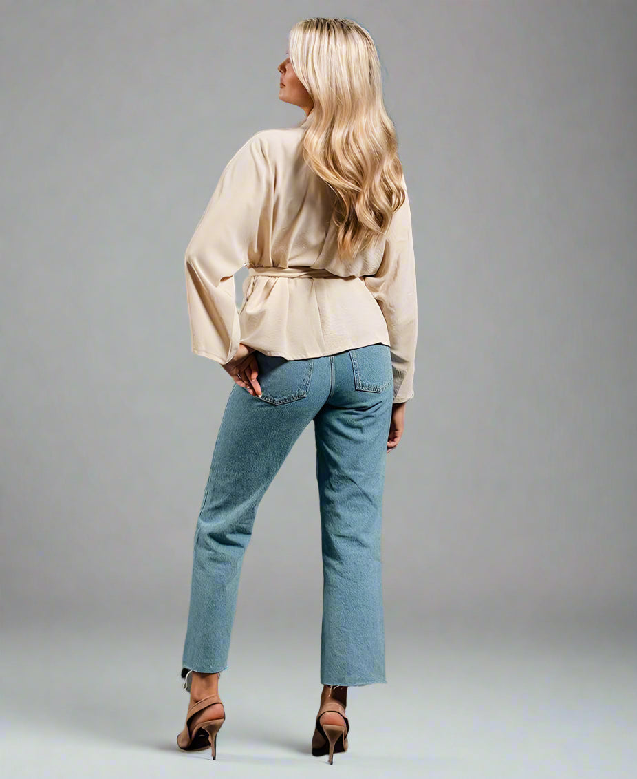 Cream Soft Belted Jacket