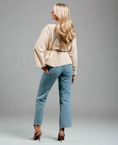 Cream Soft Belted Jacket