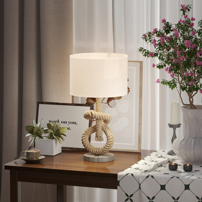 Nautical LED Table Lamp with USB Charging Port, Bedside Desk Lamp for Bedroom, Living Room, Home Office
