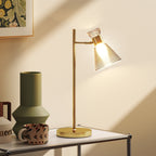 Modern Table Lamp, Bedside Lamp with Adjustable Flower-Shaped Head and E27 Socket for Living Room Bedroom Study, Bulb Not Included, Gold Tone